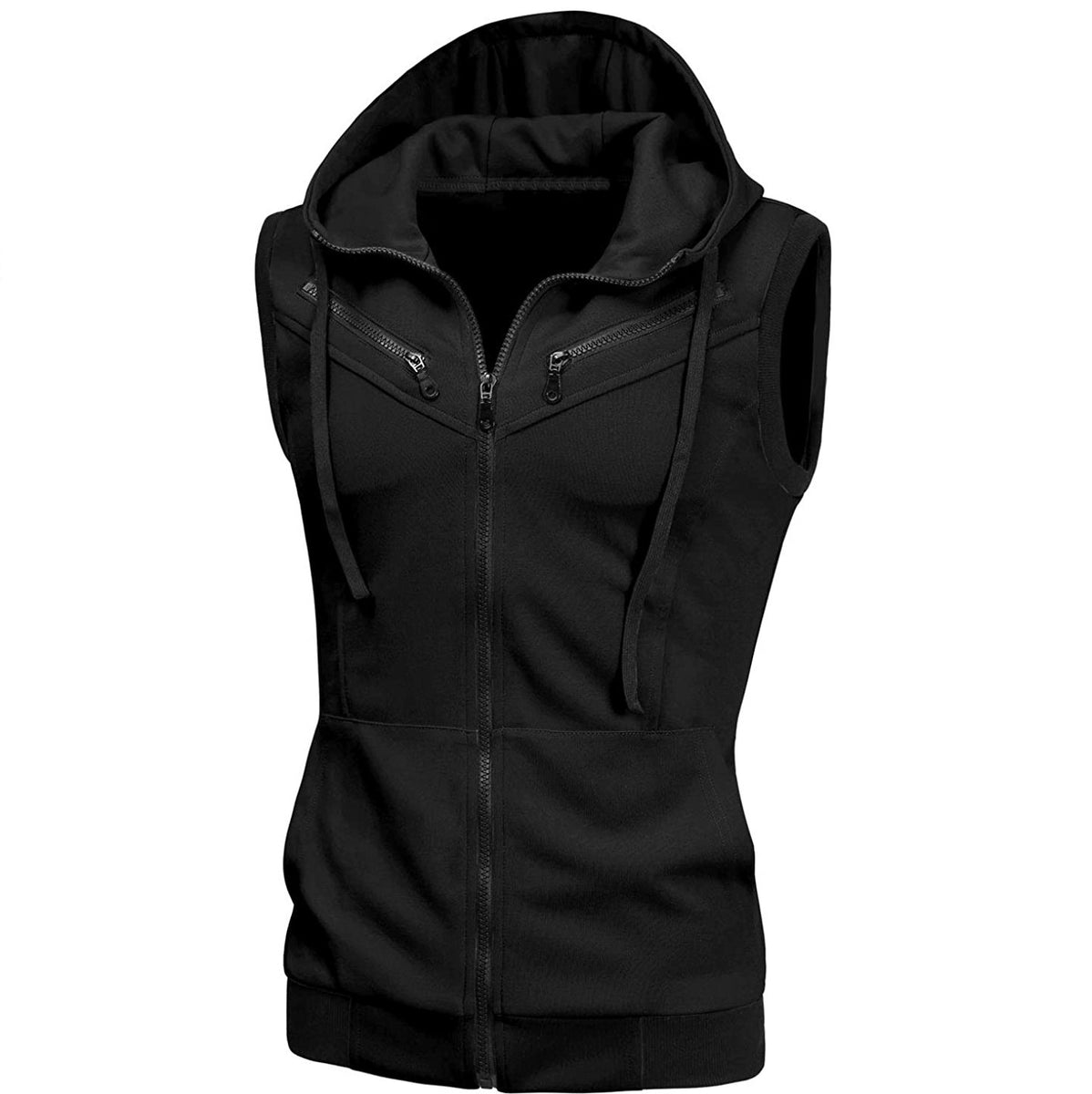 Men's Black Hooded Vest Aces Wilder ACES WILDER