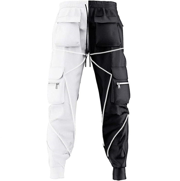 Men's Duality Black & White Tactical Cargo Joggers Aces Wilder ACES