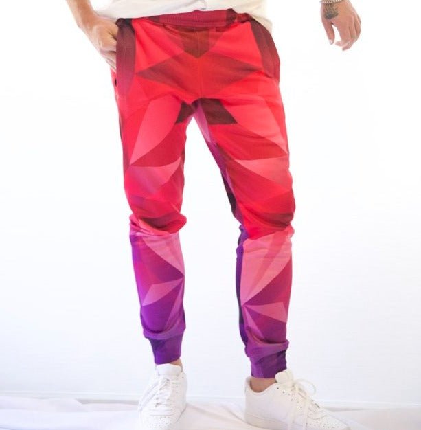 Dymmio - Pink Fractal Zipped Pocket Jogger Pants - Aces Wilder