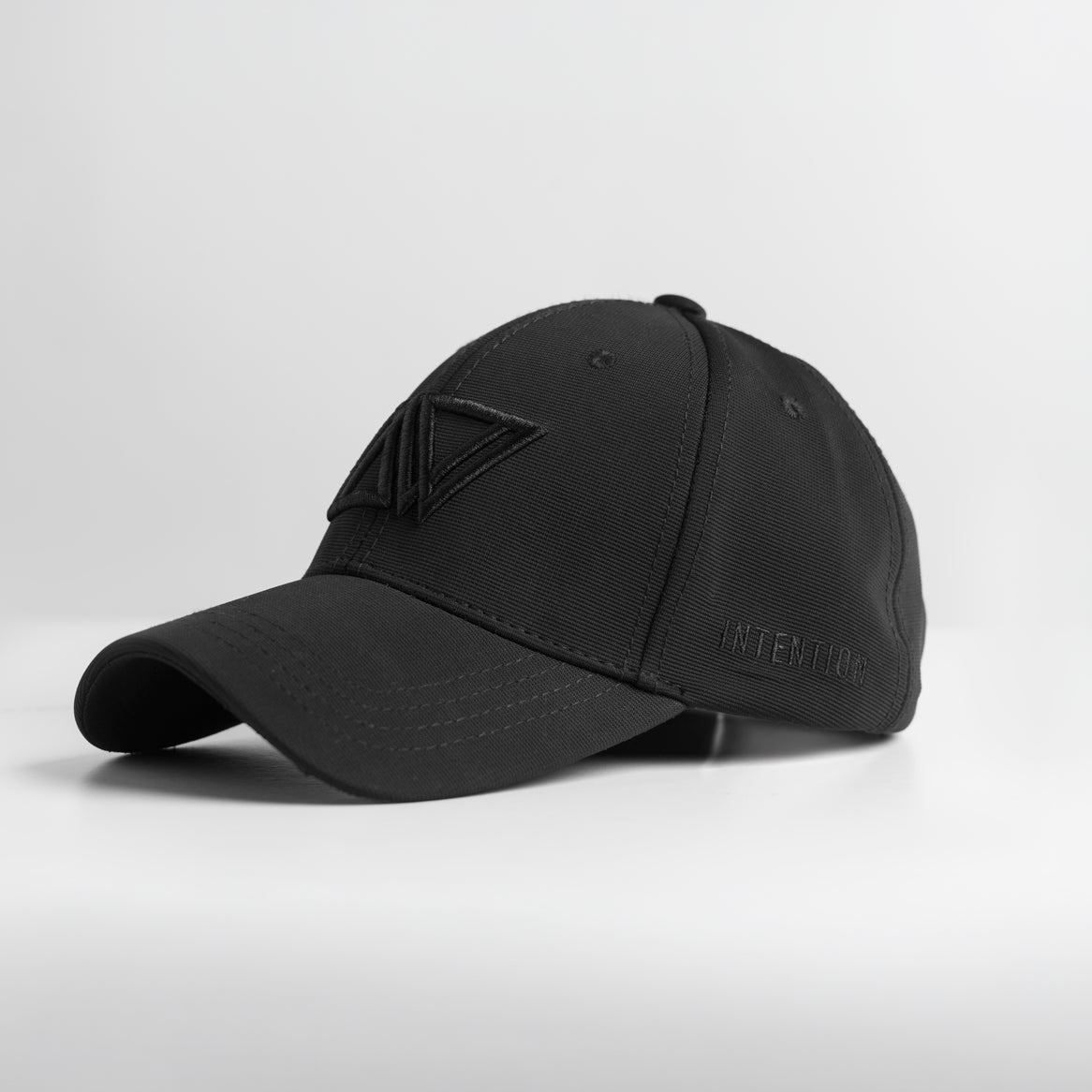 "Intention" Dry Fit A-Frame Cap - Black/Black