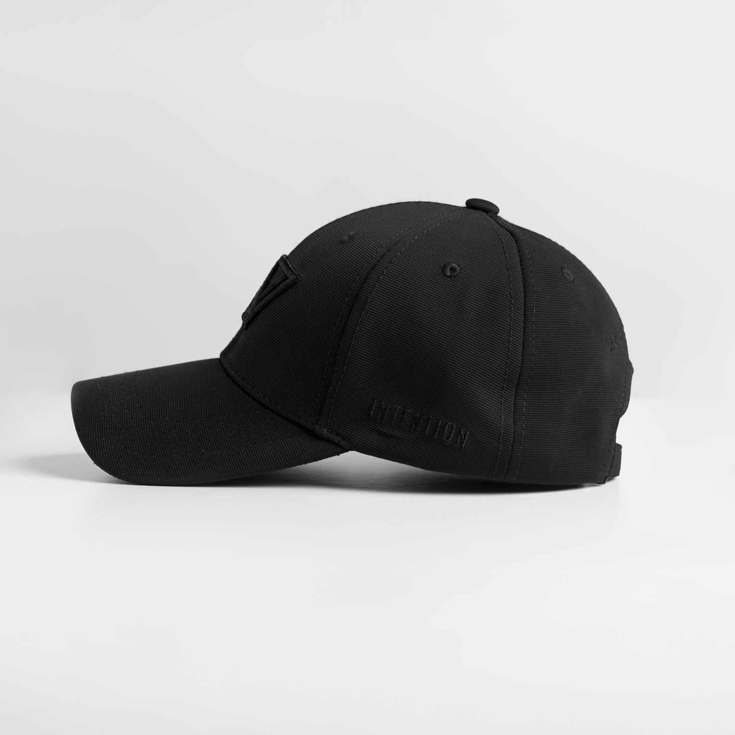 "Intention" Dry Fit A-Frame Cap - Black/Black