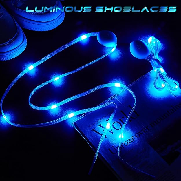 Blue LED Light Up Shoe Laces - ACES WILDER