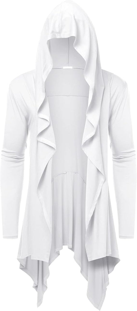 Emer White Hooded Cardigan Cloak - ACES WILDER