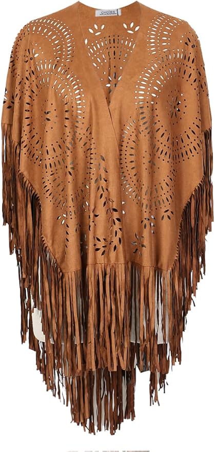 Halcón Tan Fringe Cape - ACES WILDER