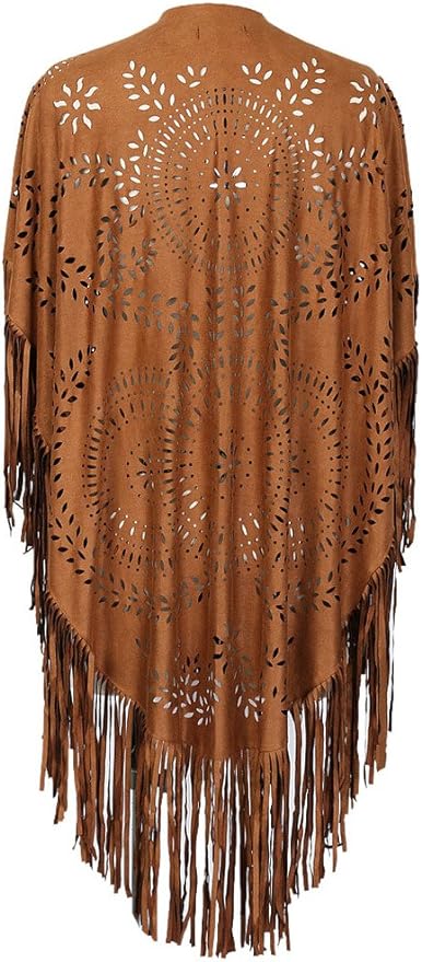 Halcón Tan Fringe Cape - ACES WILDER