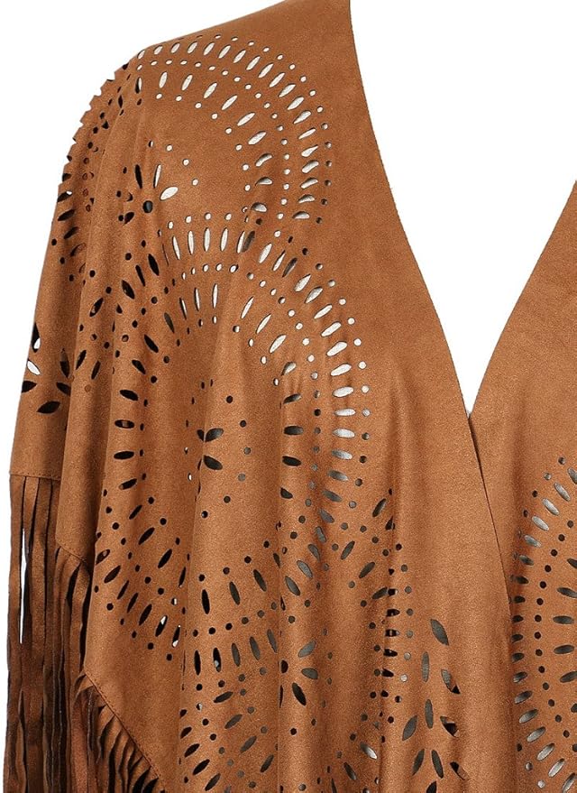 Halcón Tan Fringe Cape - ACES WILDER