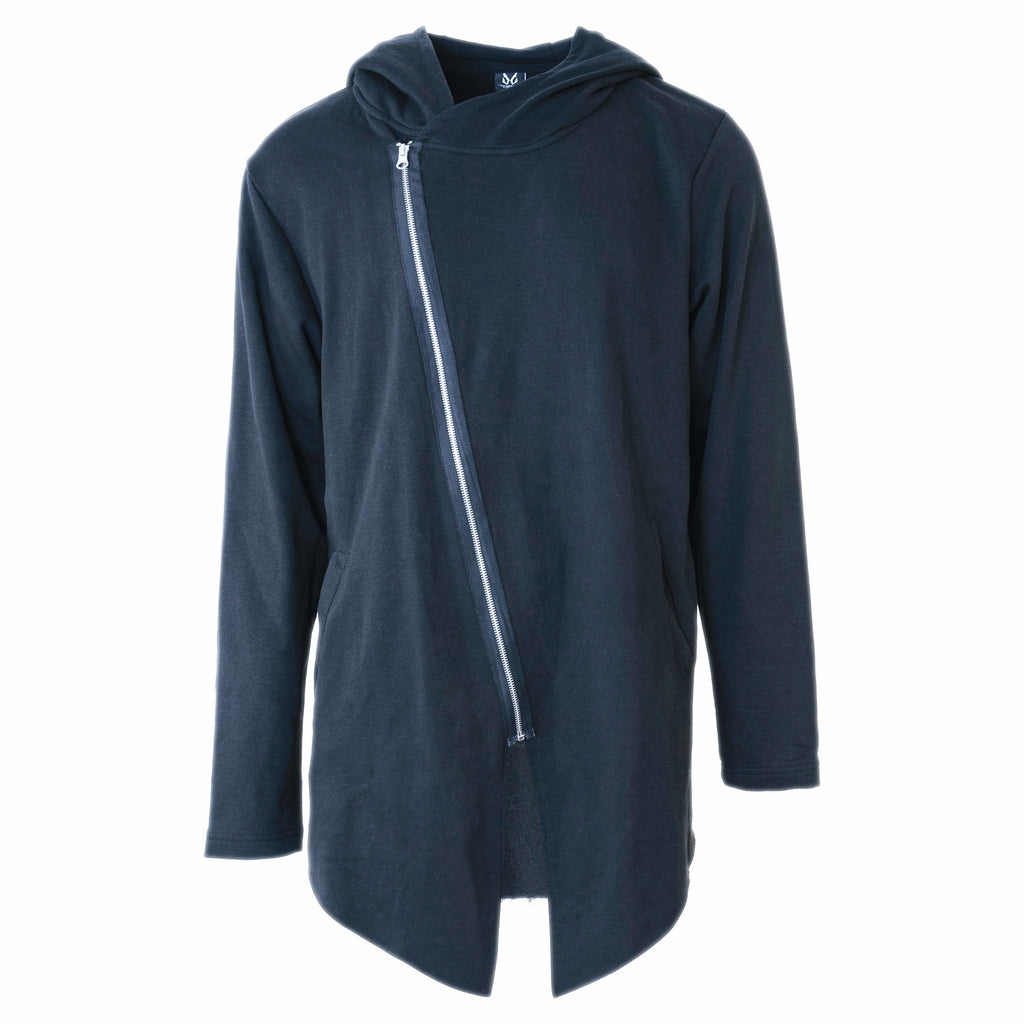 Jace Black Asymmetrical Hoodie - ACES WILDER