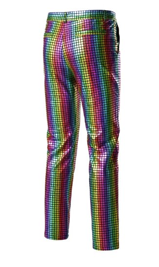 Rainbow Disco Sequin Trouser Pants - ACES WILDER