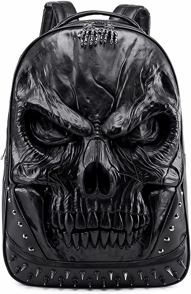 3D Skull Faux Leather Backpack - Aces Wilder