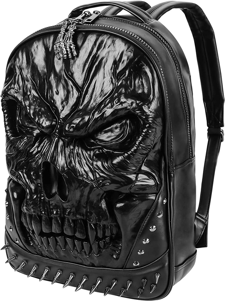 3D Skull Faux Leather Backpack - Aces Wilder