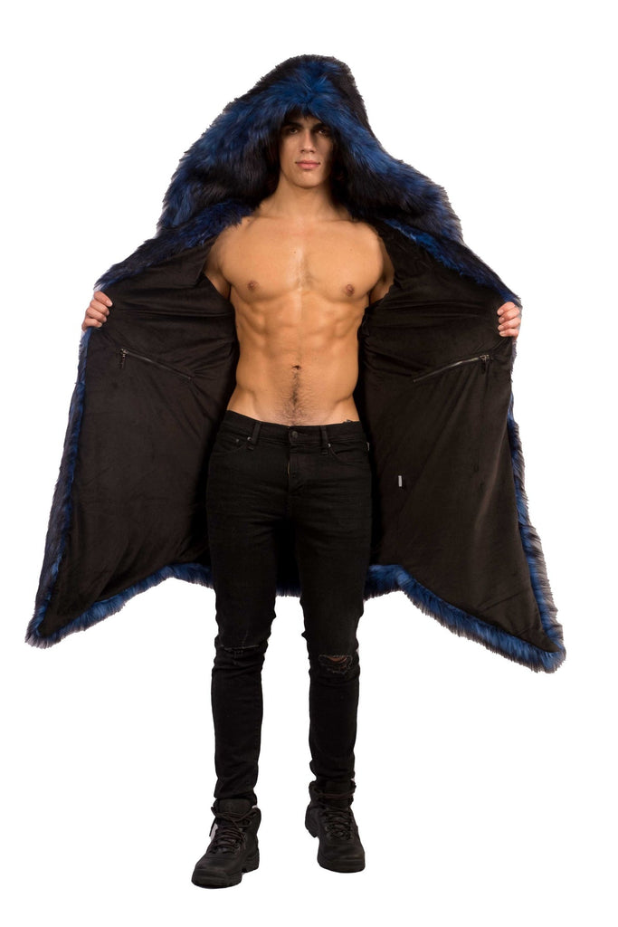 Aegean- Blue Faux Fur Coat - Aces Wilder