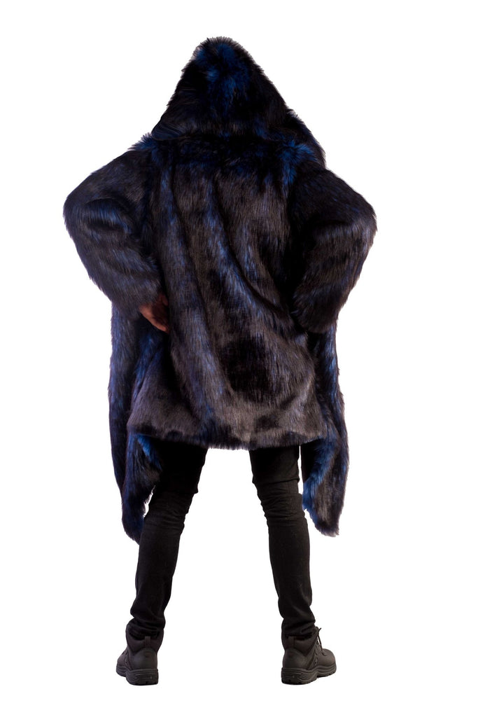 Aegean- Blue Faux Fur Coat - Aces Wilder