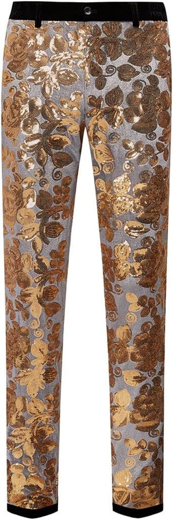 Asiago Jacquard Sequin Velvet Wide Legged Pants - Aces Wilder