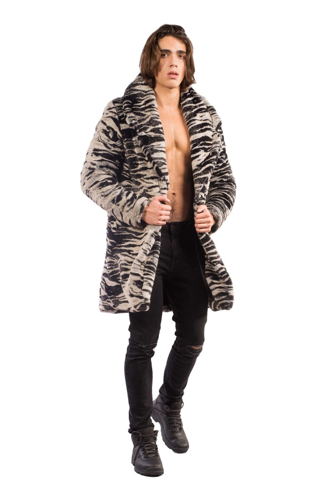 Bacchus- Tiger Print Faux Fur Coat - Aces Wilder