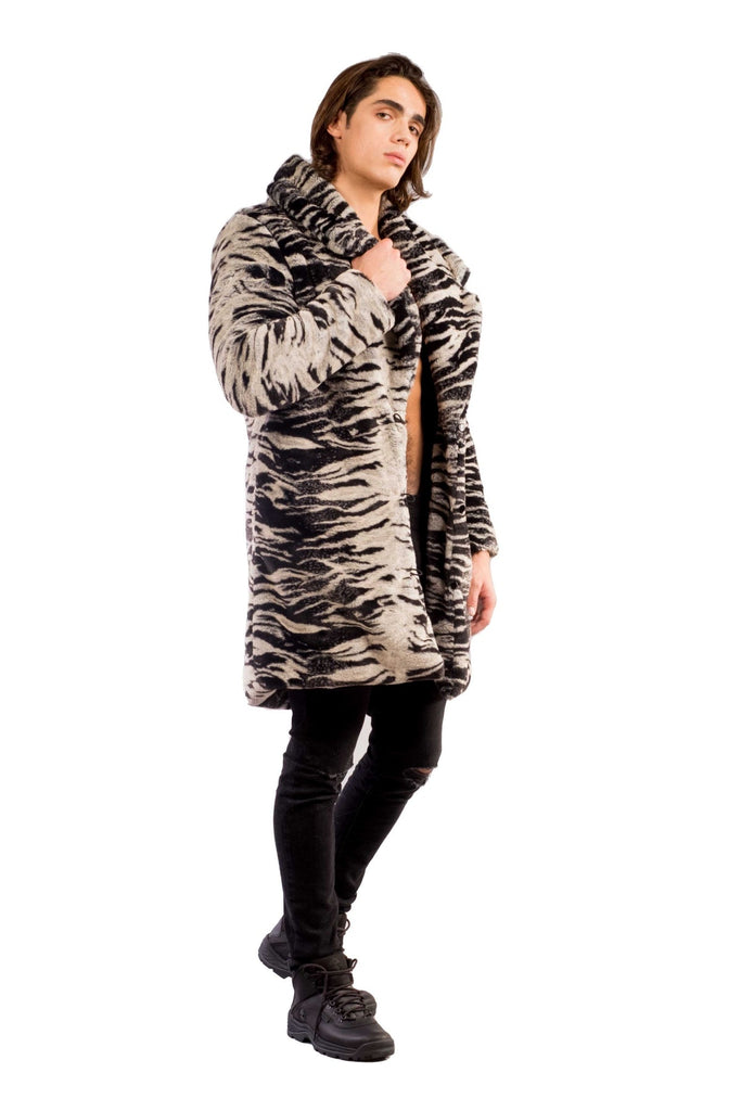 Bacchus- Tiger Print Faux Fur Coat - Aces Wilder