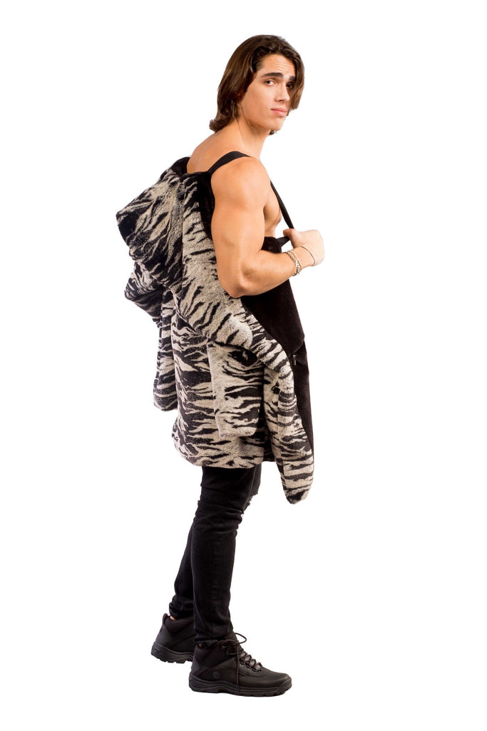 Bacchus- Tiger Print Faux Fur Coat - Aces Wilder