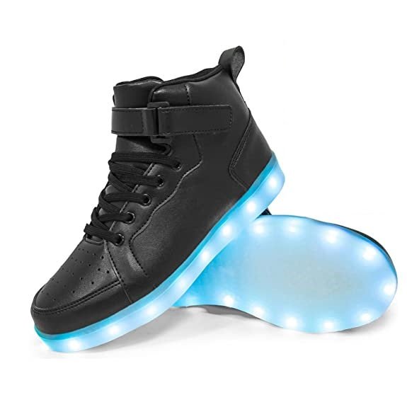 Black High Top LED Sneakers - Aces Wilder