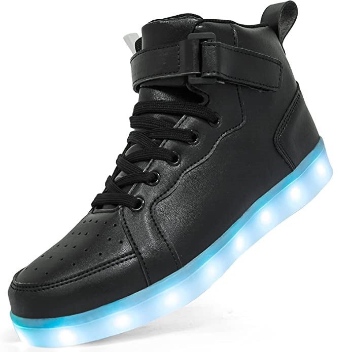 Black High Top LED Sneakers - Aces Wilder