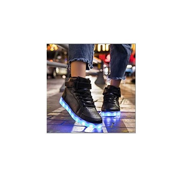 Black High Top LED Sneakers - Aces Wilder