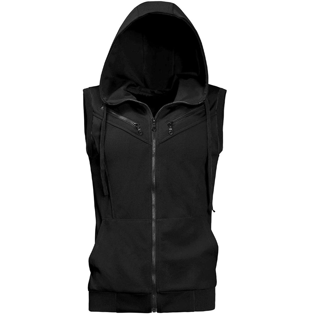 Black Hooded Vest - Aces Wilder