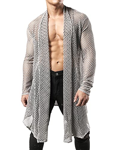 Clay Gray Mesh Cardigan - Aces Wilder