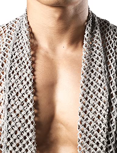 Clay Gray Mesh Cardigan - Aces Wilder