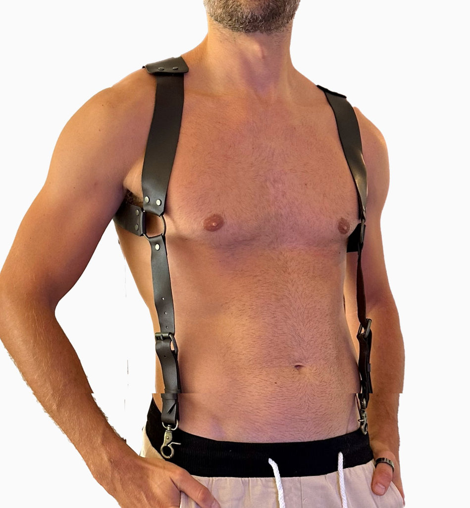 Drake Leather Chest Harness - ACES WILDER