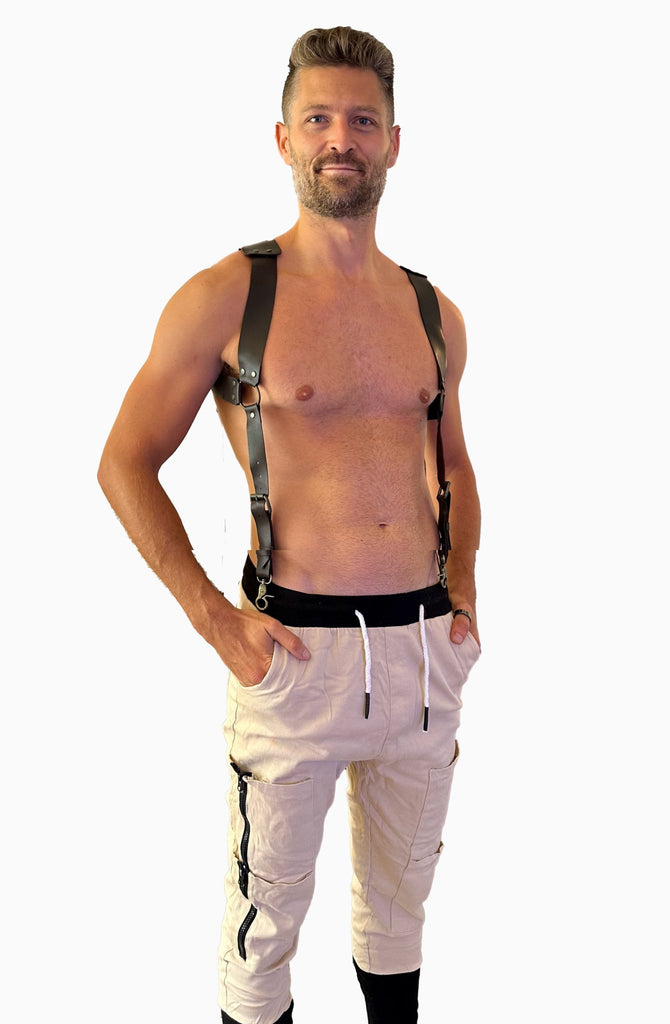 Drake Leather Chest Harness - ACES WILDER