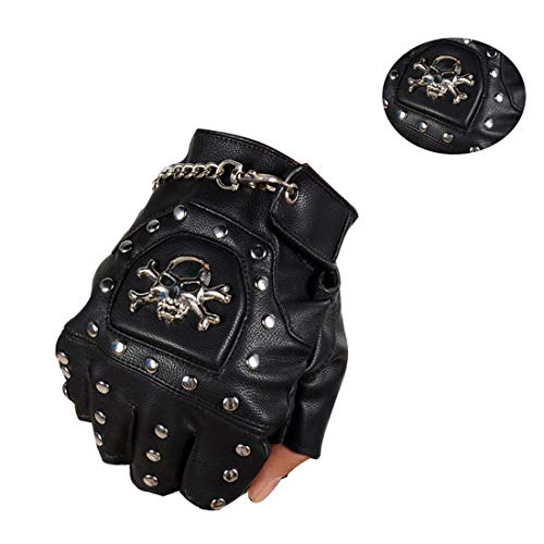 Eren Studded Biker Gloves with Chain - ACES WILDER