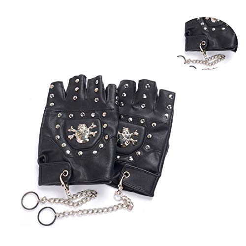 Eren Studded Biker Gloves with Chain - ACES WILDER