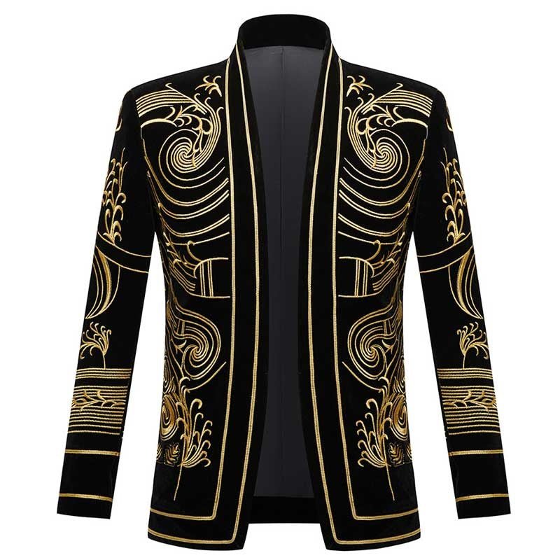 Glyph Gold Patterned Blazer - Aces Wilder