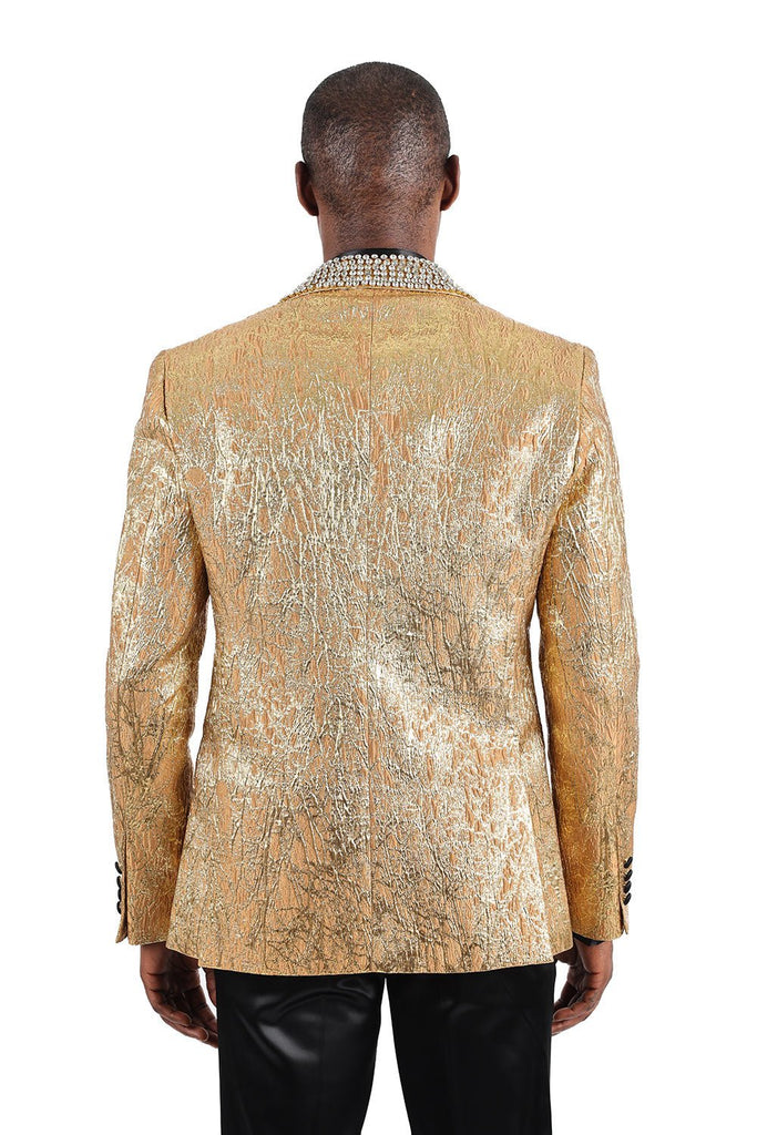 Jerome Gold Blazer with Accented Lapel - ACES WILDER