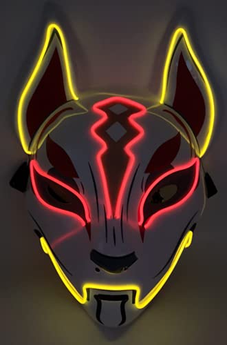 Jinko Japanese Orange Fox Demon LED Mask - ACES WILDER