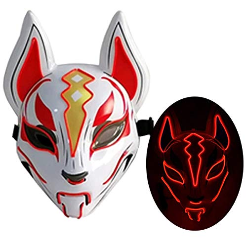 Jinko Japanese Red Fox Demon LED Mask - ACES WILDER