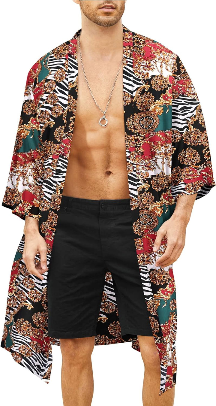 Kado Red Patterned Kimono - ACES WILDER
