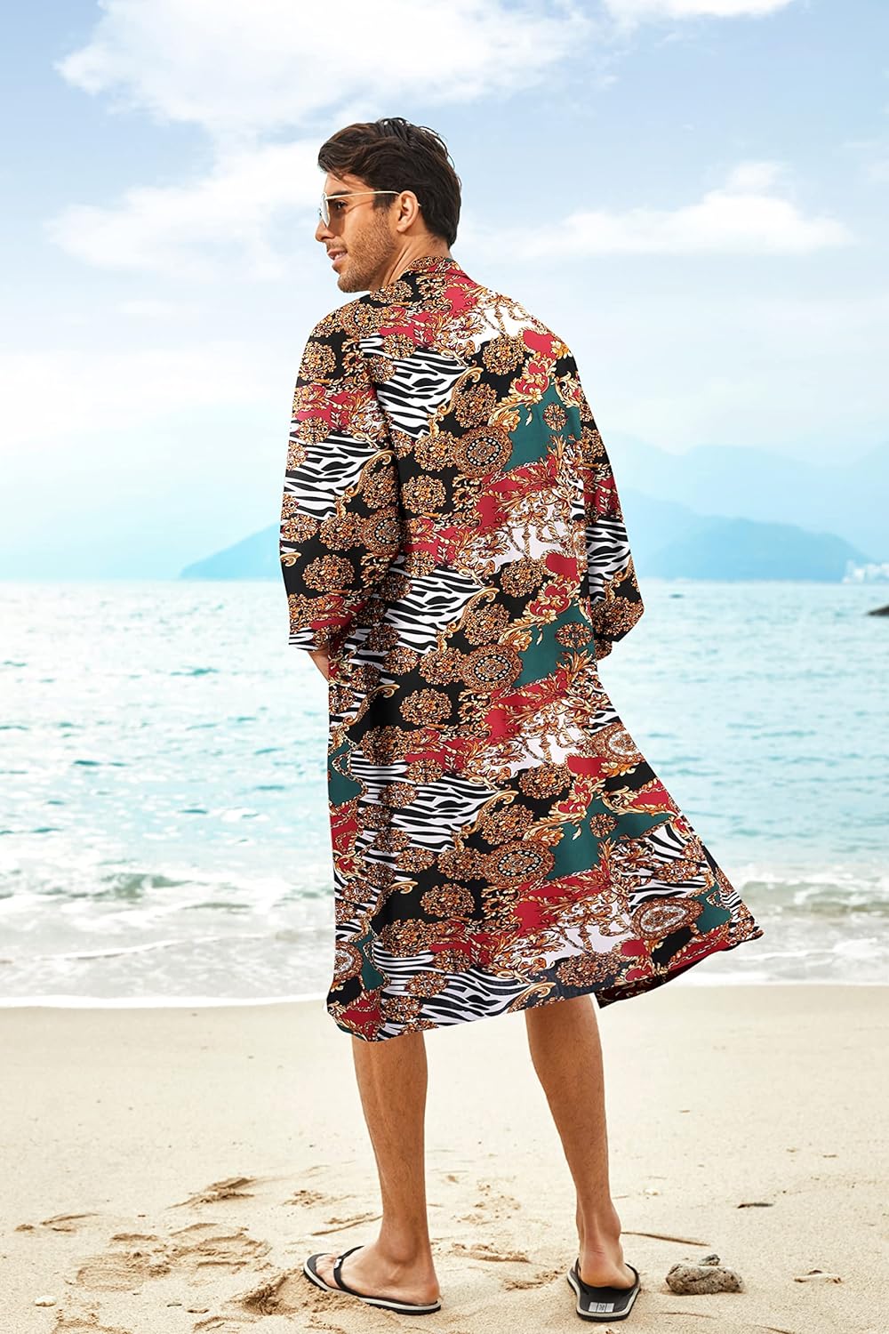 Kado Red Patterned Kimono - ACES WILDER