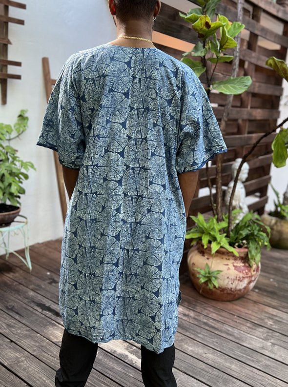 Khatri Blue Patterned Kimono - ACES WILDER