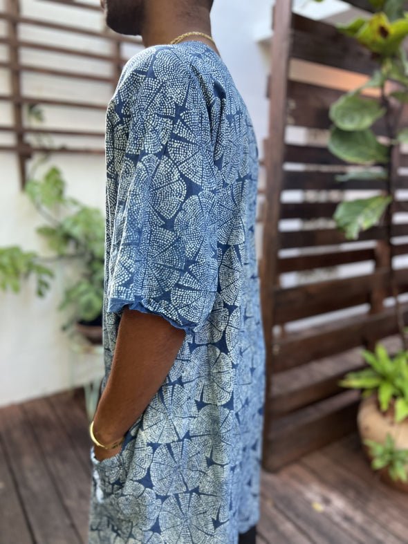 Khatri Blue Patterned Kimono - ACES WILDER