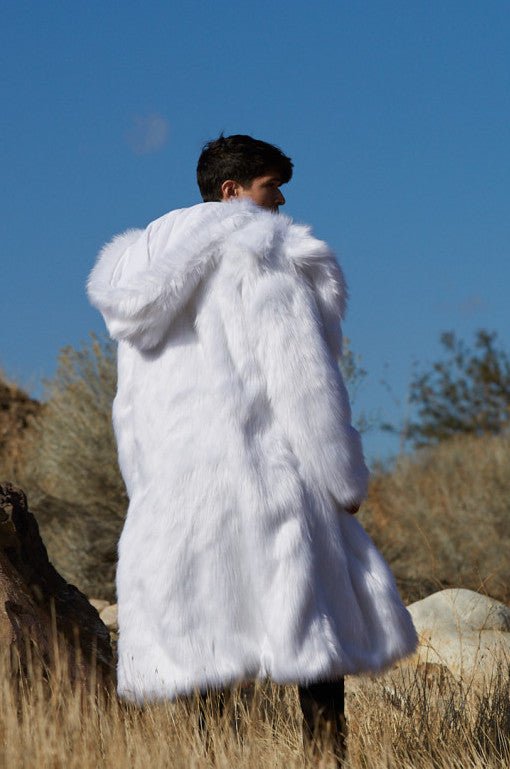 Kunik - White Long Faux Fur Coat - Aces Wilder