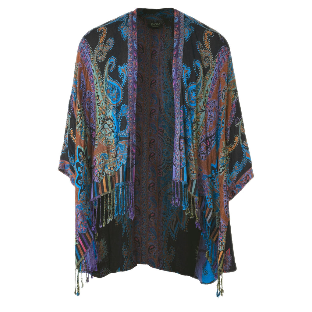 Nepal Multi-color Paisley Kimono - ACES WILDER