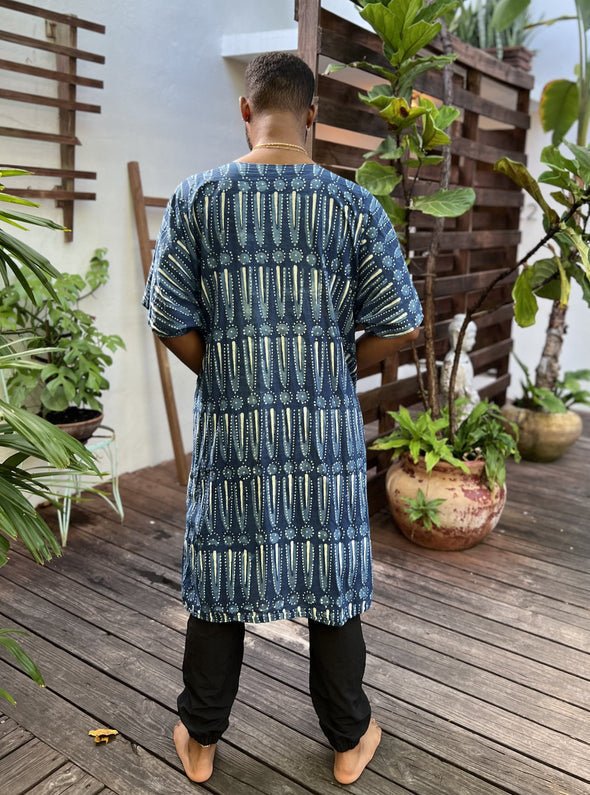 Saffri Blue Patterned Kimono - ACES WILDER