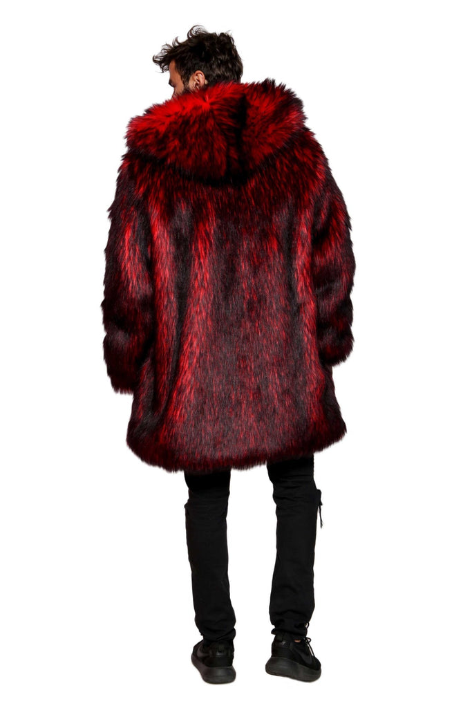 Sevro- Red Faux Fur Coat - Aces Wilder