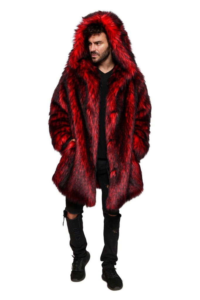 Sevro- Red Faux Fur Coat - Aces Wilder