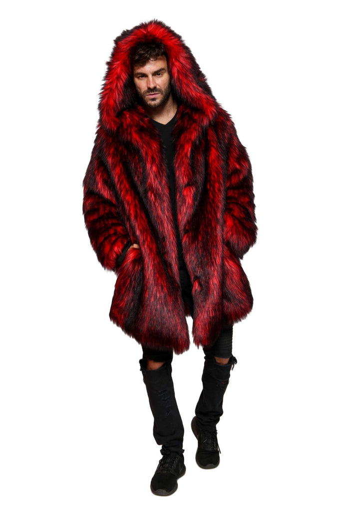 Sevro- Red Faux Fur Coat - Aces Wilder