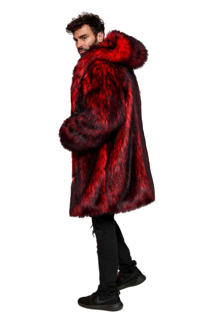 Sevro- Red Faux Fur Coat - Aces Wilder