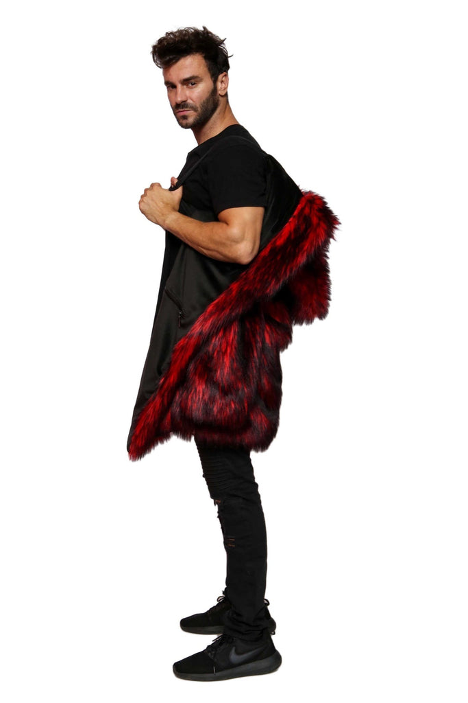 Sevro- Red Faux Fur Coat - Aces Wilder