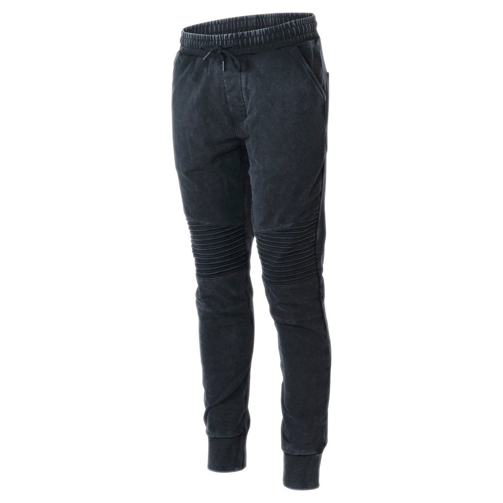 Stone Black Ribbed Joggers - ACES WILDER