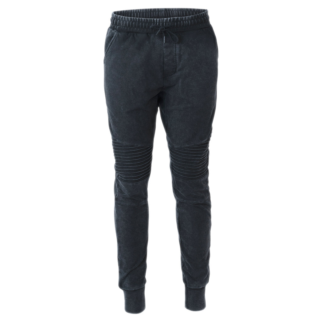 Stone Black Ribbed Joggers - ACES WILDER