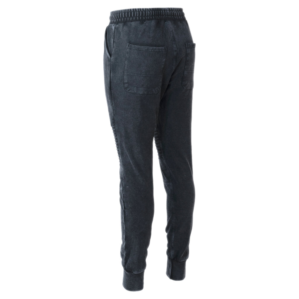 Stone Black Ribbed Joggers - ACES WILDER