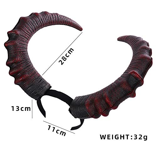 Tartarus Red Horned Headband - ACES WILDER